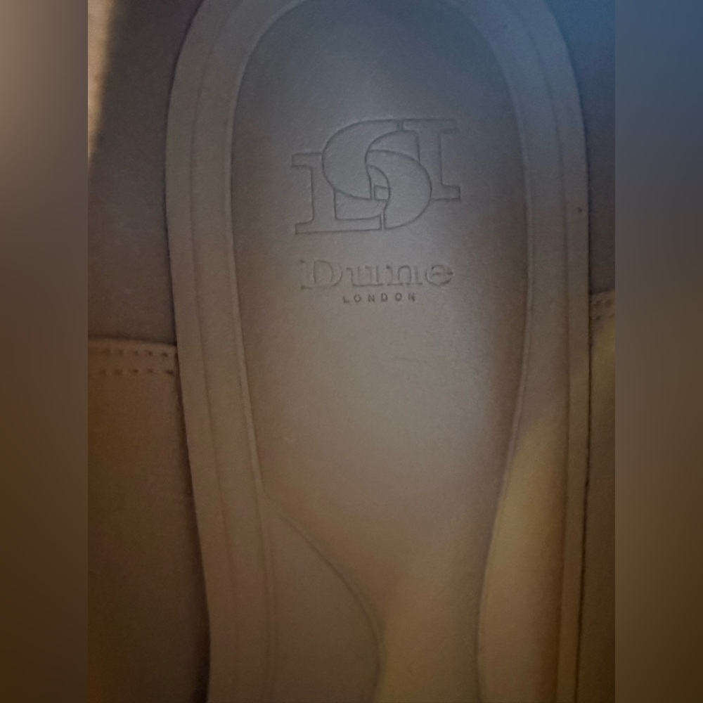 Dune London Bracket Gold Leather Block Heel Pumps 39 US 8.5 Wide - Picture 10 of 12